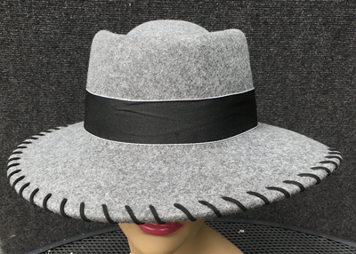 Grey Felt medium brim w/Black Accents